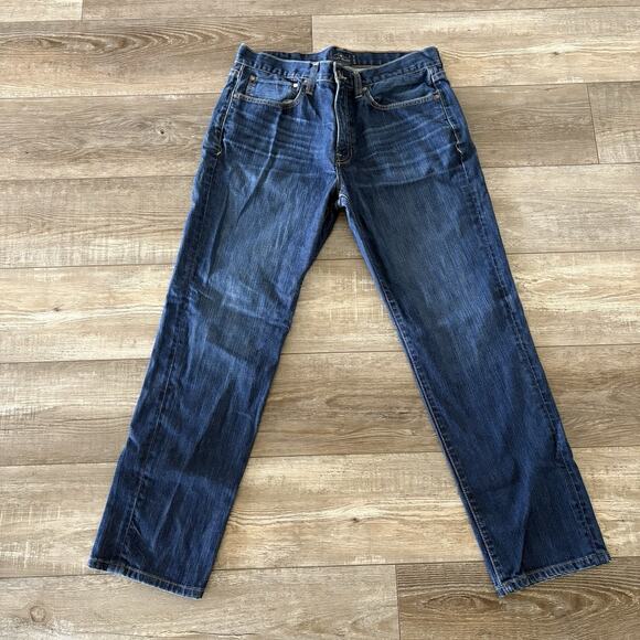 Lucky Brand 121 Heritage Slim Jeans Mens 33x30 Blue Dark Wash Denim Minimalist - Picture 1 of 11